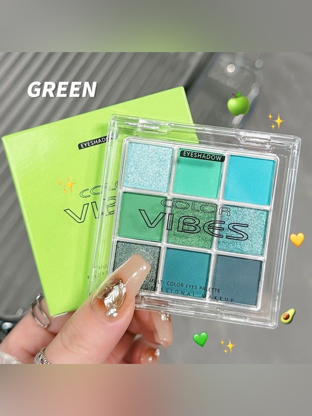Color vibes Green Eyeshadow Palette - Professional Multi-Color Shades
